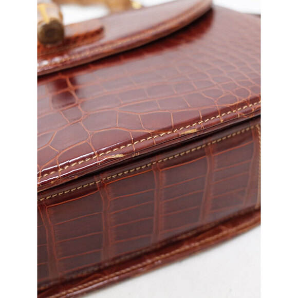 Gucci Crocodile Bamboo Handbag - Picture 4 of 9